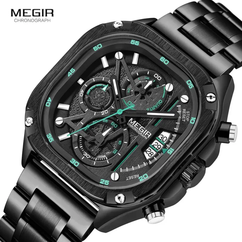 MEGIR Black Quartz Watch for Men - Image 3